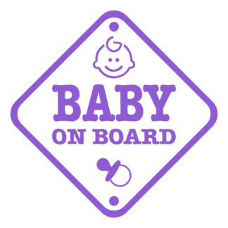 Baby On Board Sign Decal (Lavender)